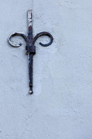 French lily in metal that has been soaked in a house wallの写真素材