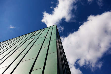 Lycksele, Norrland Sweden - July 14, 2020: high shimmering house in sheet metal near the centerのeditorial素材