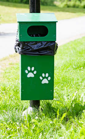 rubbish bin for dog shit in Skellefteaの写真素材