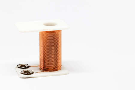 a coil with copper wire that forms part of an electric magnetの写真素材