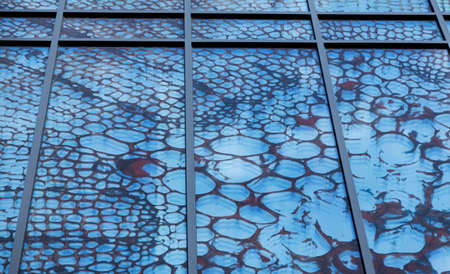 Umea, Norrland Sweden - September 24, 2020: part of glass artwork at the universityのeditorial素材