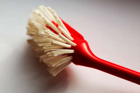 red dish brush on light backgroundの写真素材