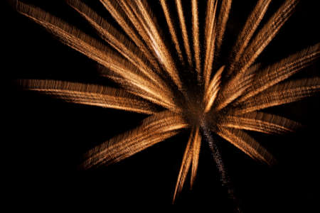 New Year's fireworks with long exposureの写真素材