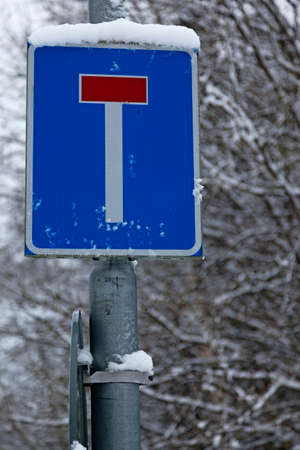 traffic sign meaning dead endの写真素材
