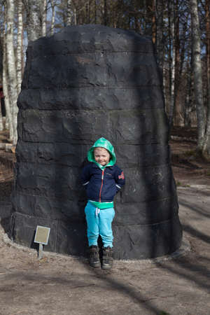 Umea, Norrland Sweden - May 13, 2021: little guy at a work of art called Veneziaのeditorial素材