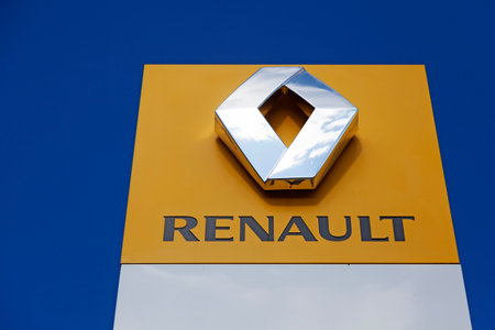 Umea, Norrland Sweden - August 29, 2021: sign for famous car manufacturer from Franceのeditorial素材