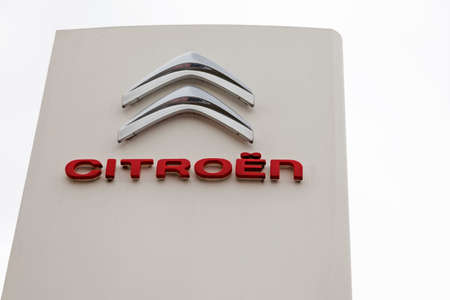 Umea, Norrland Sweden - September 23, 2021: sign for famous French car manufacturerのeditorial素材