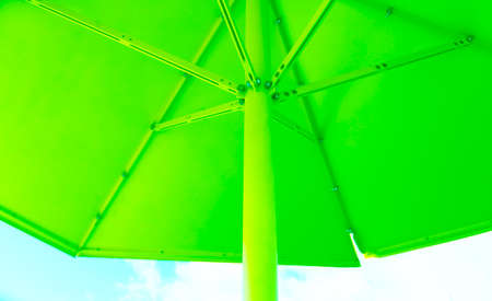 crazy lime green parasol in metalの写真素材