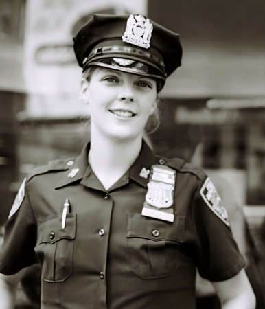 New York, USA - July 27, 2006: female police patrol the streetsのeditorial素材