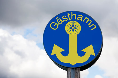 sign with the text - guest port.の写真素材