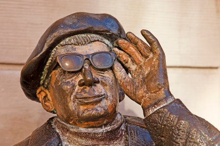 Stockholm, Sweden - October 11, 2022: statue of Evert Taube in the old townのeditorial素材