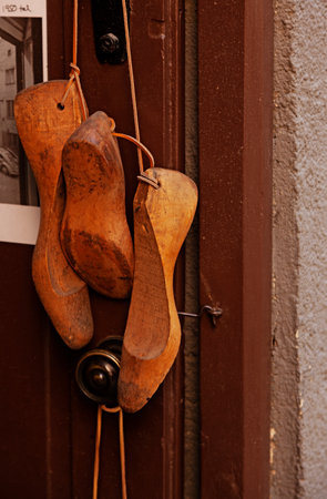 templates for shoes made of wood, shoemaker's workshopの写真素材