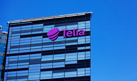 Stockholm, Sweden - May 23, 2023: headquarters of mobile giant in Swedenのeditorial素材