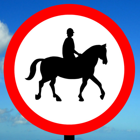 Order sign No ridden or accompanied horsesの写真素材