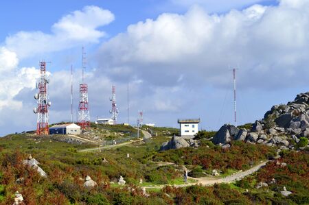 Telecommunication station on top of Folia the highest mountain in Algarve, Portugal