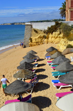 Armacao De Pera Beach on the Algarveのeditorial素材