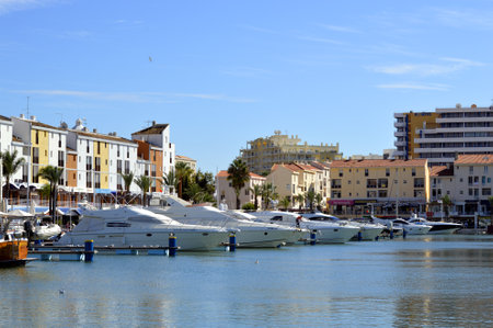 Luxury yachts in Vilamoura Marinaのeditorial素材