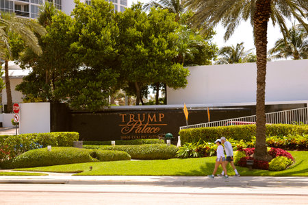 Trump Palace residential condominiums in Sunny Isles Beach Floridaのeditorial素材