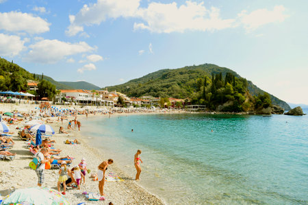 Paxos beach a small island south of Corfu a Greek island in the Ionian seaのeditorial素材