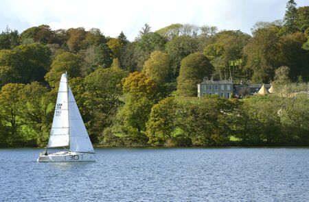 Lake Windermere the largest natural lake in England at the West of of the Lake in Cumbria
