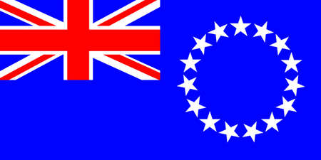 National flag of the Cook Islands in the South Pacific Oceanのイラスト素材