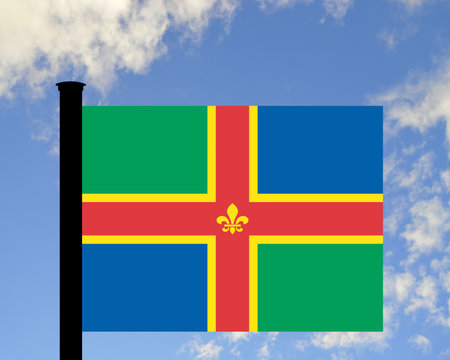 County Flag of Lincolnshire, that represents Lincolnshire, in the UKの写真素材