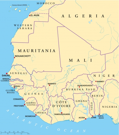 West Africa Mapのイラスト素材