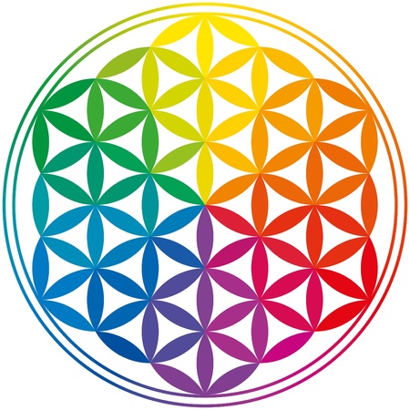 Flower Of Life Rainbow Colorsのイラスト素材