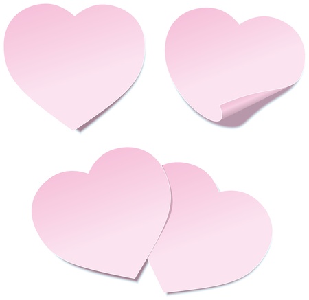 Heart Self Stick Notes - Illustration of self stick notes in heart shape  Isolated vector on white background のイラスト素材
