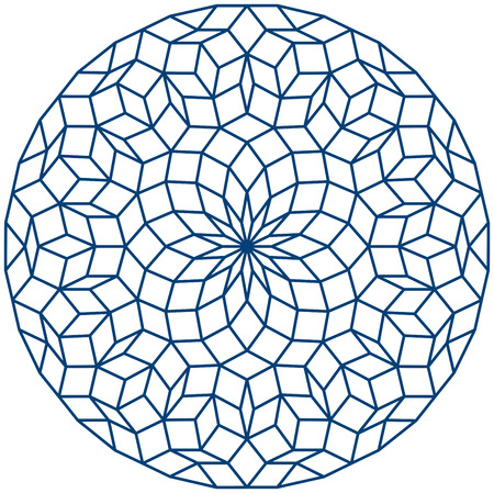 Penrose Tiling - Penrose Pattern, a non-periodic tiling generated by an aperiodic set of prototiles のイラスト素材