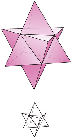 A stellated octahedron, or stella octangula can be seen as a 3D extension of the Star of Davidのイラスト素材