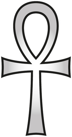 Ankh Hieroglyph also known as key of life, key of Nile, crux ansata - ancient Egyptian hieroglyphic character represents the concept of eternal lifeのイラスト素材
