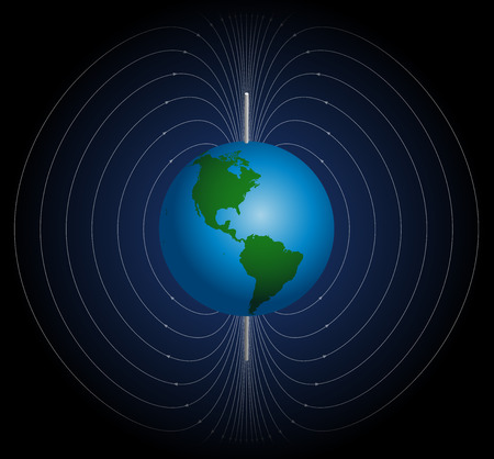 Terrestrial magnetic field around planet earth. のイラスト素材