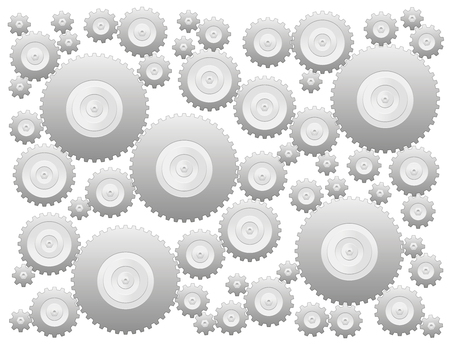 Cogs - gear wheels - isolated vector illustration over white background.のイラスト素材