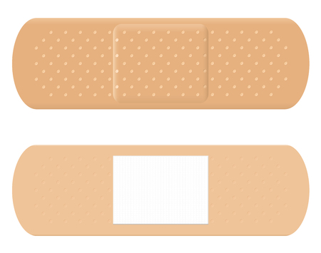 Adhesive bandage - both sides, surface and reverse with white absorbent pad.のイラスト素材