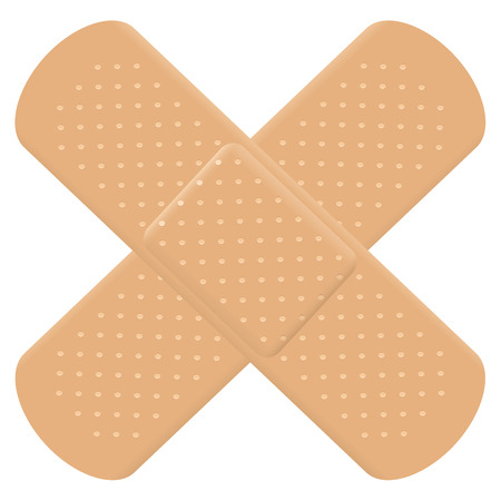 Adhesive bandage cross symbol - crisscrossed plasters.のイラスト素材