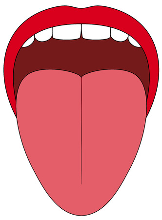 Stretched out tongue - ideal illustration on white background.のイラスト素材