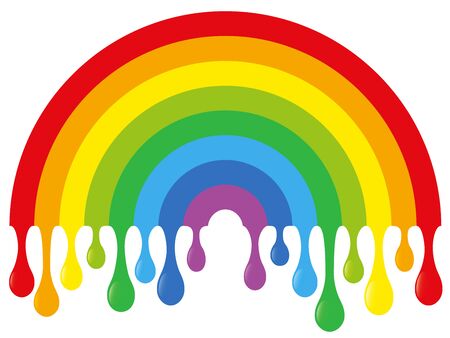 DRIPPING RAINBOW - isolated vector on white background.のイラスト素材
