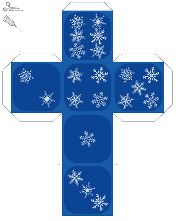 Do it yourself snowflake dice template on white background.のイラスト素材
