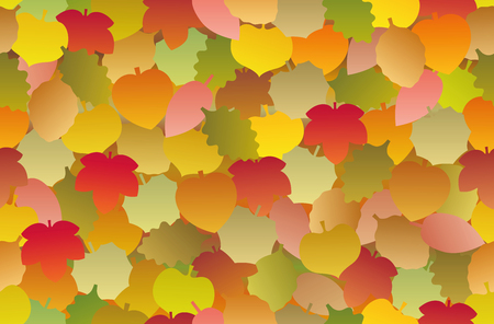 Autumn leaves - seamless background foliage pattern. Isolated illustration on white.のイラスト素材