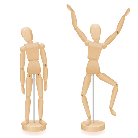 Two mannequins with typical body postureのイラスト素材