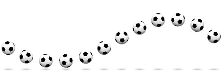 Soccer ball wave. Seamless extendable vector illustration on white background.のイラスト素材