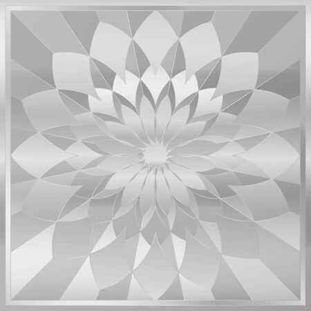 Silver tile. Marquetry inlay work, square format. Vector illustration.のイラスト素材