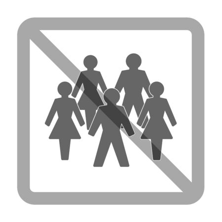 Social distancing. Ban on gathering symbol. Prohibition of assembly to avoid coronavirus infection. Isolated vector illustration on white background.のイラスト素材