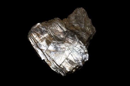 Muscovite, also known as common mica, isinglass or potash mica. Silicate mineral, with highly...