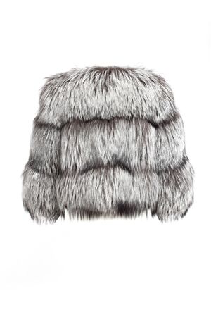 Expensive fur coats collection on a mannequin on white backgroundの写真素材