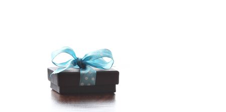 christmas presents with copy space with a ribbon bowの写真素材