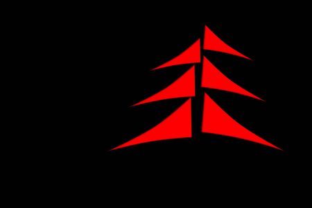 Christmas Trees abstract designs in red with copy spaceの写真素材