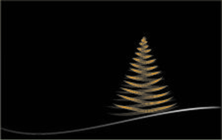 christmas card abstract graphic design on black background in gold and silver and copy spaceの写真素材