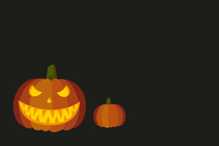 Halloween graphic, Halloween background, orange, black with pumpkin with copy spaceの写真素材